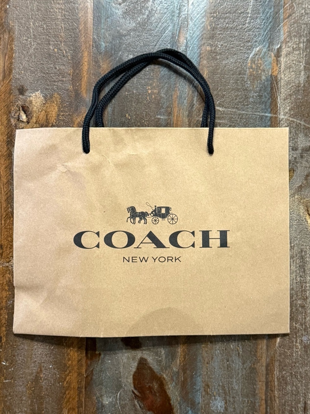 Coach New York Brown Kraft Paper Boutique Gift Bag NWOT